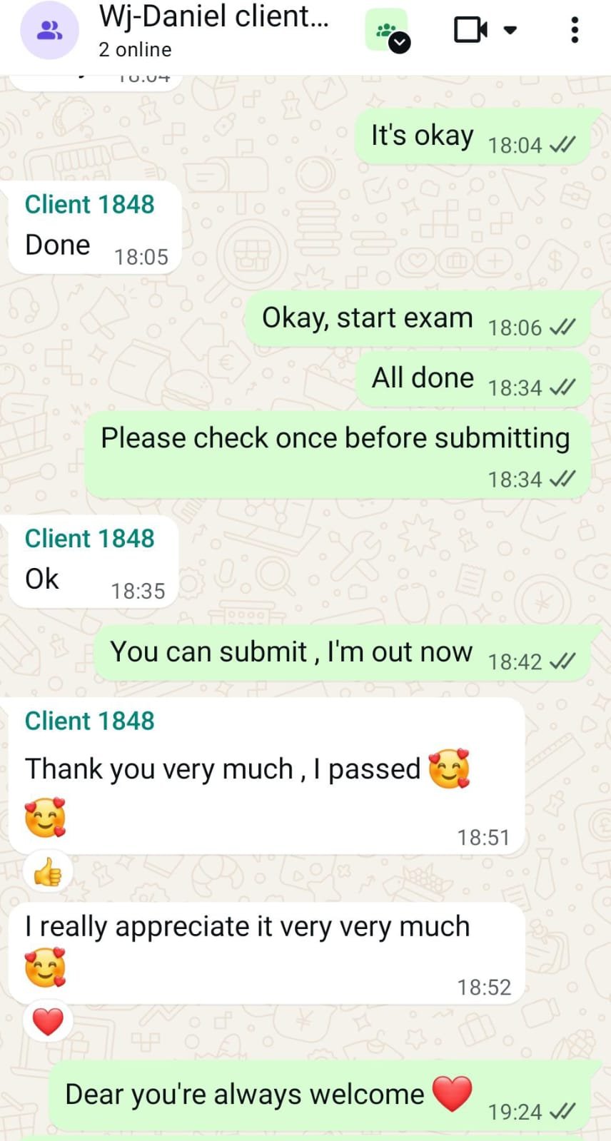 Daniel client # 1848